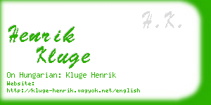 henrik kluge business card